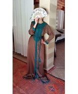 Y2K Brown Moroccan kaftan with Blue, Brown Caftan dress, Evening frock d... - £235.41 GBP