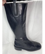 Women&#39;s Black Leather Knee High Zip Up Boots Size 9 Stretch Calf Howard ... - $74.47 CAD