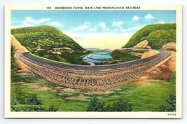 Postcard Horseshoe Curve on Mainline Pennsylvania Railroad Altoona Pennsylvania - £3.66 GBP