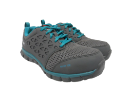 Reebok Work Women&#39;s Sublite Safety Cushion Work Shoes RB045 Grey/Blue Size 5.5M - £39.86 GBP
