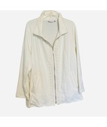 Susan Graver Womens Jacket White Size 2X Long Sleeve Pockets Crochet Det... - £27.60 GBP