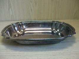 Silver Plate Serving Bowl Tray Rib Corners Crescent Silver Co 1922-1977 - $9.95