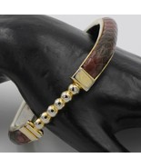 Vintage Signed R Snakeskin Bangle Bracelet - £19.32 GBP
