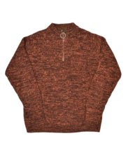 Vintage MacFane Sweater Mens M 1/4 Zip Pullover Orange Heather 70s Retro... - $27.91