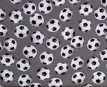 Cotton Soccer Balls Sports Life Gray Cotton Fabric Print by the Yard D66... - $11.95