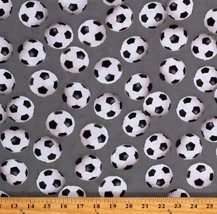 Cotton Soccer Balls Sports Life Gray Cotton Fabric Print by the Yard D669.47 - £9.55 GBP