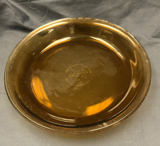 Anchor Hocking Amber 9”D Pie Pan Plate Oven-Micro 460 Glass Baking Dish USA - £7.03 GBP