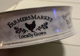 Members Mark Premium Wired Ribbon 50 Yards 1.5&quot; Farmers Market Locally Grown - £12.33 GBP