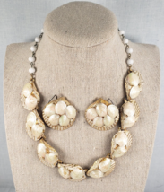 Vintage Capri Choker Sea Shell Necklace Clip On Earrings Set - €58,94 EUR