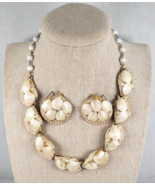 Vintage Capri Choker Sea Shell Necklace Clip On Earrings Set - €58,94 EUR