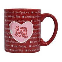 Hallmark &#39;50 Men to Kiss Before You Die!&#39; 12oz Ceramic Mug - £8.30 GBP