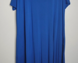 LOGO Lori Goldstein XLP Petite Long Jersey Dress Blue Handkerchief Hem P... - $24.99
