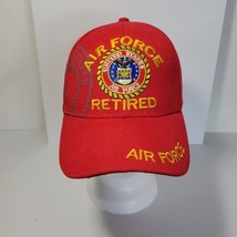 Mens Red Air Force retired Shadow Emblem Hat Hook &amp; Loop adjustable back - $19.49
