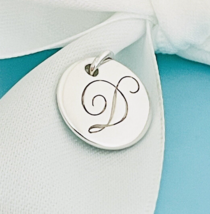 Tiffany Silver Letter D Alphabet Initial Round Circle Notes Charm Pendant - £135.71 GBP