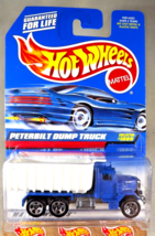 1998 Hot Wheels Mainline/Collector #1009 Peterbilt Dump Truck Blue-White w/5 Sp - $13.50
