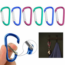6 Pc D Ring Carabiners Grocery Bag Holder Handle Aluminum Strong Strolle... - £13.36 GBP