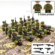 20pcs/set WW2 Allied Troops US army Soldiers with Machine Guns Minifigures Toy - £27.35 GBP
