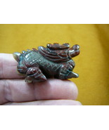 (Y-DRA-CDW-554) little Red winged Chinese Dragon MYTHICAL carving gemstone - $19.22 CAD