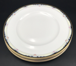 Lot of Four (4) Royal Doulton Rhodes Gold Rim Dinner Plates Clam Shell 10.5&quot; Dia - £44.32 GBP