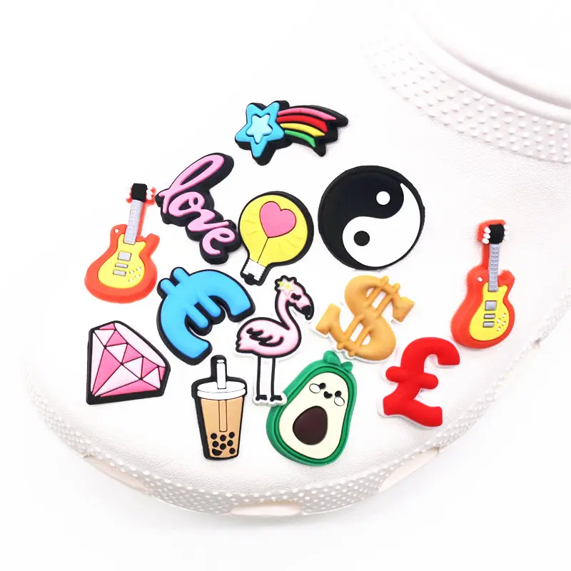  charms accessories diamond flamingo love milk tea shoe buckle decoration for croc jibz thumb200