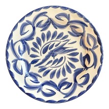Pottery Barn Puebla Blue Anfora Mexico Luncheon Plate 9&quot; Blue Bird Plume... - $22.74