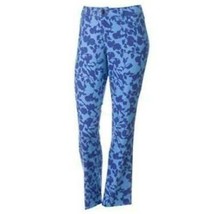 Womens Jeans Dana Buchman Blue Floral Skinny Stretch Pants $56 NEW-size 8 - £17.38 GBP
