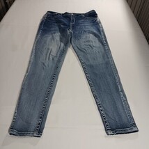 Rebel & Soul Women’s 12 Cotton Blend Faded Blue Distressed Skinny Jeans (31×30) image 12