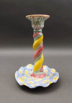 MacKenzie Childs Aalsmeer Hand Painted Twisted Candle Stick Candle Holde... - £78.68 GBP