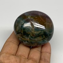 158.1g, 2.3&quot;x2&quot;x1.5&quot; Natural Ocean Jasper Palm-Stone Orbicular Jasper, B30744 - £9.82 GBP