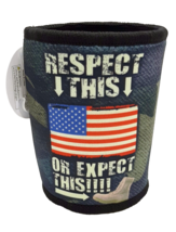 Ninc Respect This USA Flag 5mm Thick Neoprene Can Cooler Insulated Holder - £6.65 GBP