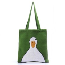 Women Knitting  Bags Cute Duck Ladies s Handbag Casual Tote Literary BookBag  Sh - £52.76 GBP