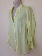 The Limited Womens M Yellow Lightweight Cotton Button Front Top Blouse S... - $4.95