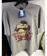 Vintage Tasmanian Devil Nothing But Trouble 1998 Textured T-shirt Size L... - $33.83 CAD