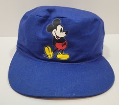Vintage Disney Mickey Mouse Blue Elastic Back Painters Hat - £7.54 GBP