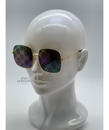 Gucci GG0414S Gold/Gray Monogram Mirrored Sunglasses - 100% Authentic - €175,24 EUR