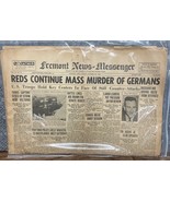 1943 Original WW2 Fremont News-Messenger Newspaper WWII Mass Murder Germ... - $744.73 MXN