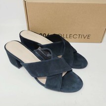 206 Collective Womens Sandals Sz 8.5 M Naomi Cross Band Black Heeled Shoes - £13.45 GBP