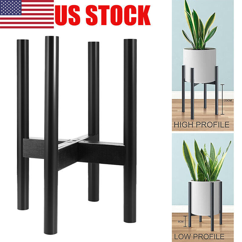 Primary image for 8'' To 12'' Adjustable Plant Stand, Bamboo Mid Century Modern Plant Stands Usa