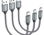 Short Usb C Cable (0.5Ft 3-Pack), Usb-A To Type-C 3A Fast Charging Cord ... - £10.37 GBP