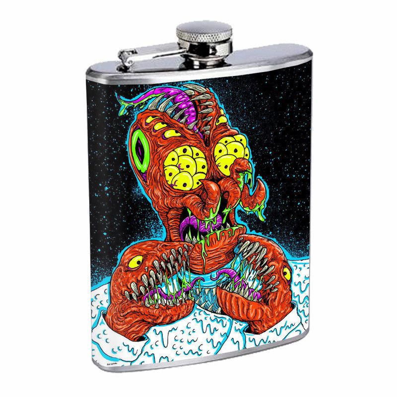 Primary image for Creepy Cartoon Zombie Em4 Flask 8oz Stainless Steel Hip Drinking Whiskey