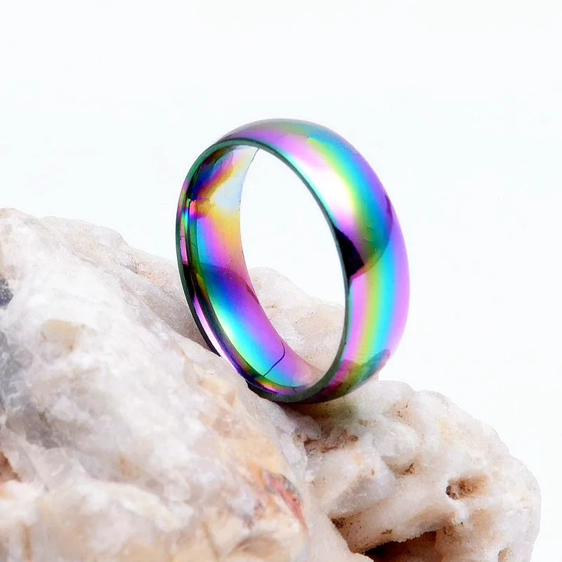 1pcs New Rainbow Color New Stainless Steel Rings Boys Fashion Jewelry Wholesale - £10.93 GBP