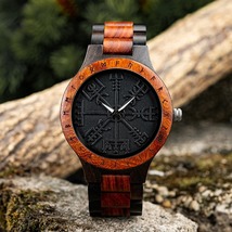 Wooden Men&#39;s Watch Fashion Quartz Wristwatch Quartz Movement New Men Design - €74,33 EUR
