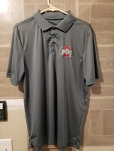Mens Ohio State Buckeyes Polo Shirt Size L Gray - £9.57 GBP