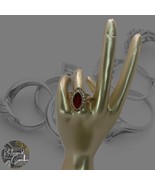 Womens Gold Tone Red Rhinestone Marquise Statement Cocktail Fashion Ring... - $27.45 CAD