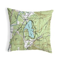 Betsy Drake Forest Lake, NH Nautical Map Noncorded Indoor Outdoor Pillow 18x18 - £42.72 GBP