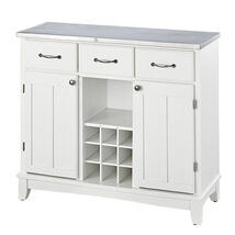 White Stainless Steel Kitchen Island Sideboard Wine Rack - $853.71