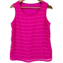 Coldwater Creek Womens S Sequin Tank Top Fuchsia Hot Pink Knit Woven Stretch - £14.85 GBP