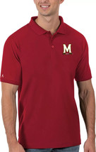 NWT $50 - University of Maryland Terrapins Antigua Men&#39;s Medium Polo Shirt Red - £22.96 GBP