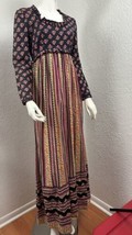Vintage 70’s Floral Prairie Dress Long Sleeve Cottage Core Farm Country Sz S - £97.01 GBP