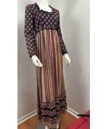 Vintage 70’s Floral Prairie Dress Long Sleeve Cottage Core Farm Country ... - £96.45 GBP